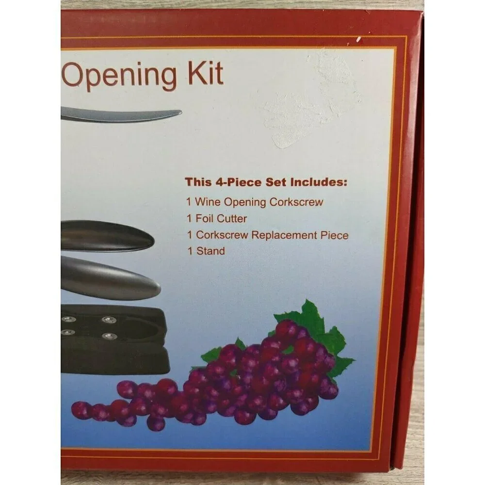 Wine Opening Kit 01-y1144 Corkscrew Foil Cutter Metal Mounted Corkscrew